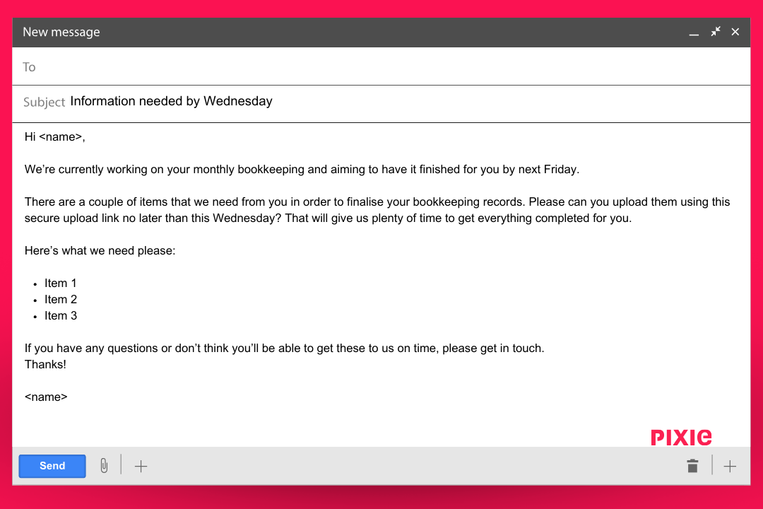 11 swipeable email templates for accounting & bookkeeping workflows Pixie